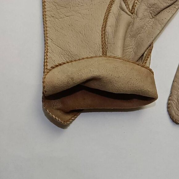 Vintage Women's Genuine Deerskin Handstitched Gloves Size 6 1/2 - Picture 3 of 6